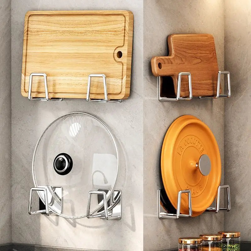 Stylish Wall Mounted Kitchen Rack | Modern Pot Lid Storage Solution