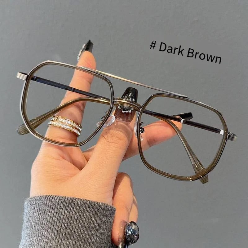 Fashion Double Beam Glasses Frame | Ultralight Anti Blue Light Eyewear