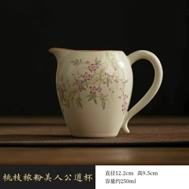 Retro Ceramic Tea Brewing Cup Set | Elegant Anti-Scald Teacup