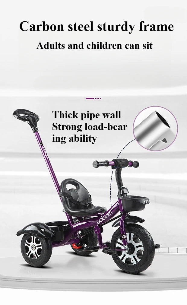 2 in 1 Toddler Tricycle | Adjustable Kids Trike with Storage