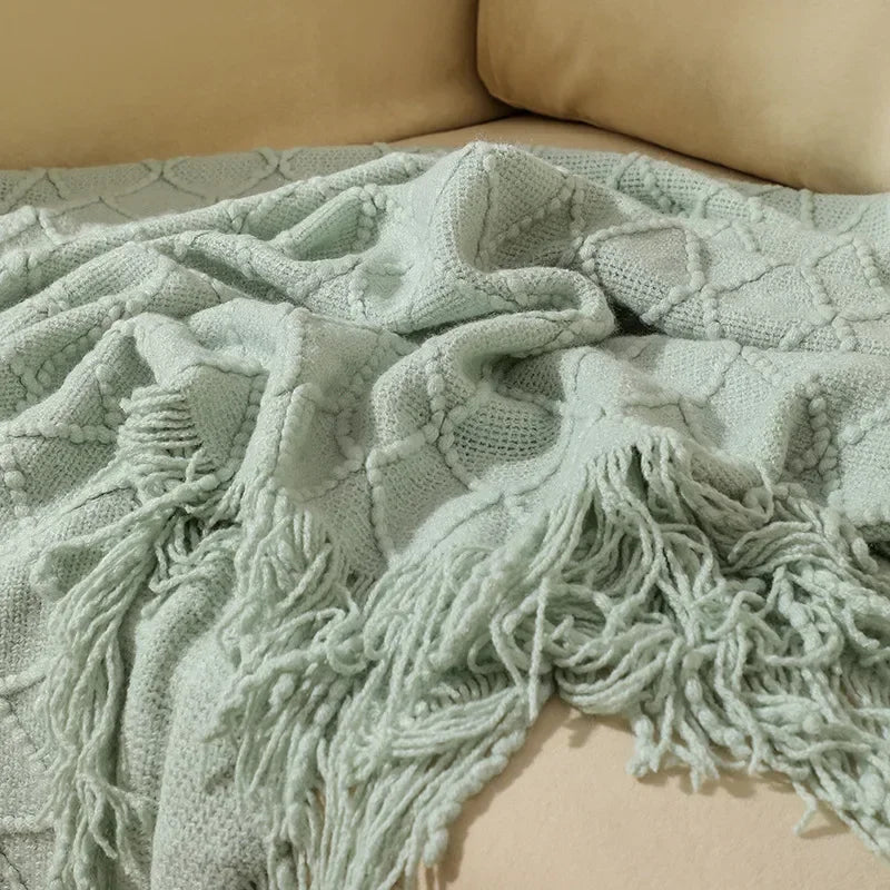 Soft Knitted Shawl Blanket | Cozy Travel & Home Essential