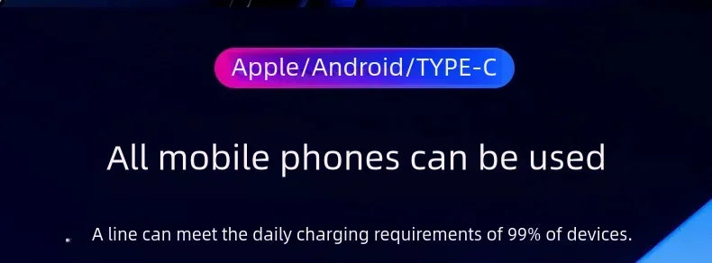 3 IN 1 Glowing LED Light Phone Charger | Luminous USB Type C Cable