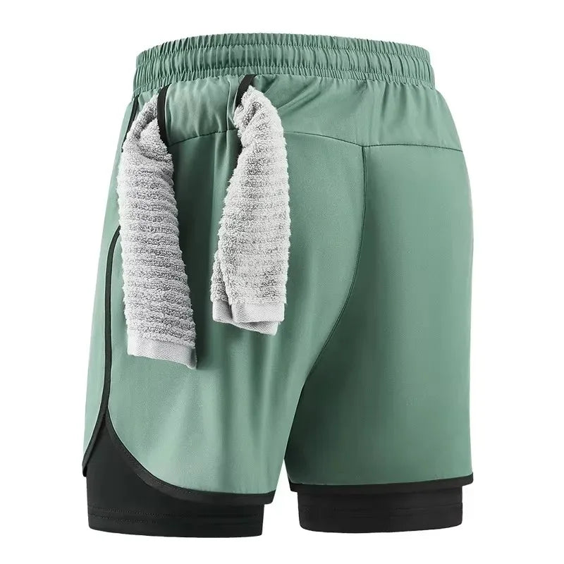 Men's 2-in-1 Camo Running Shorts | Quick Dry Gym Wear