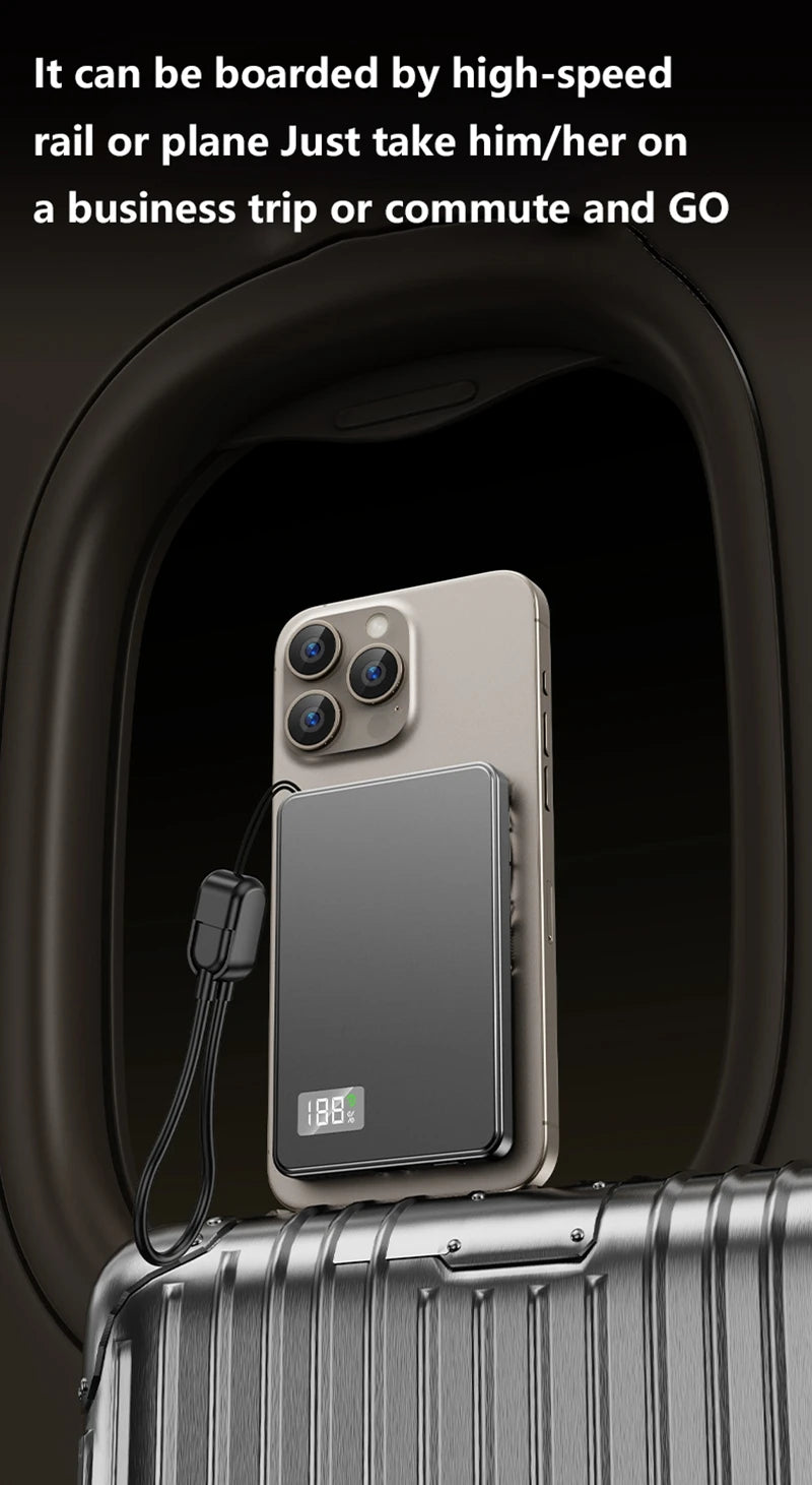 50000mAh Magnetic Wireless Power Bank | Fast Charging External Battery