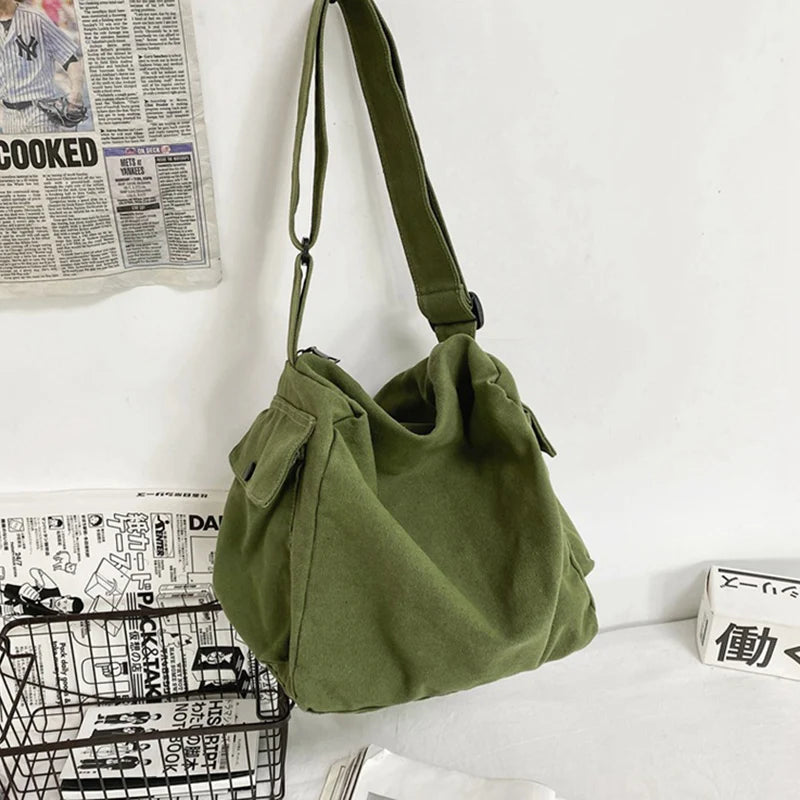 Unisex Canvas Bag | Stylish Korean Student Book Bag