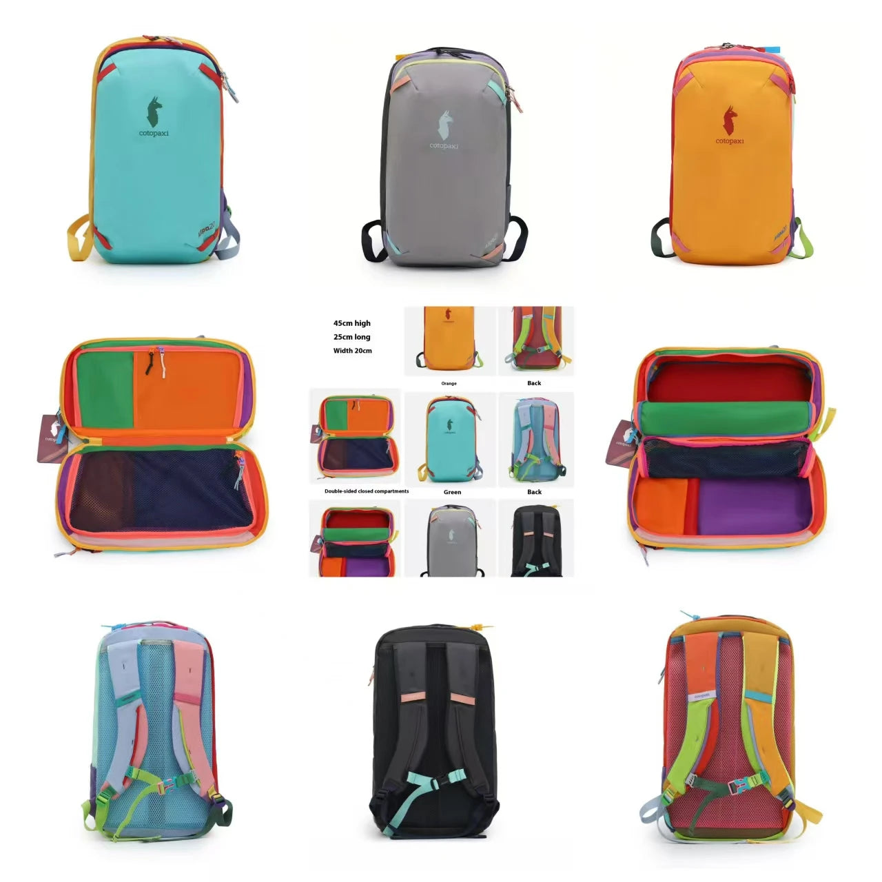 20L Durable Double Shoulder Backpack in Vibrant Colors