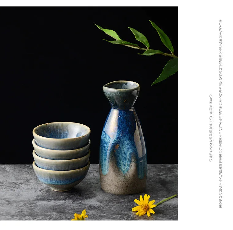 Japanese Vintage Ceramic Sake Pot | Elegant Wine Dispenser