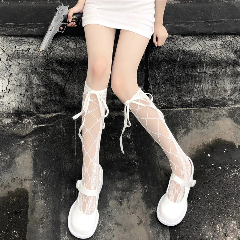 Gothic Long Sexy Stockings | Dark Harajuku Thigh High Hosiery