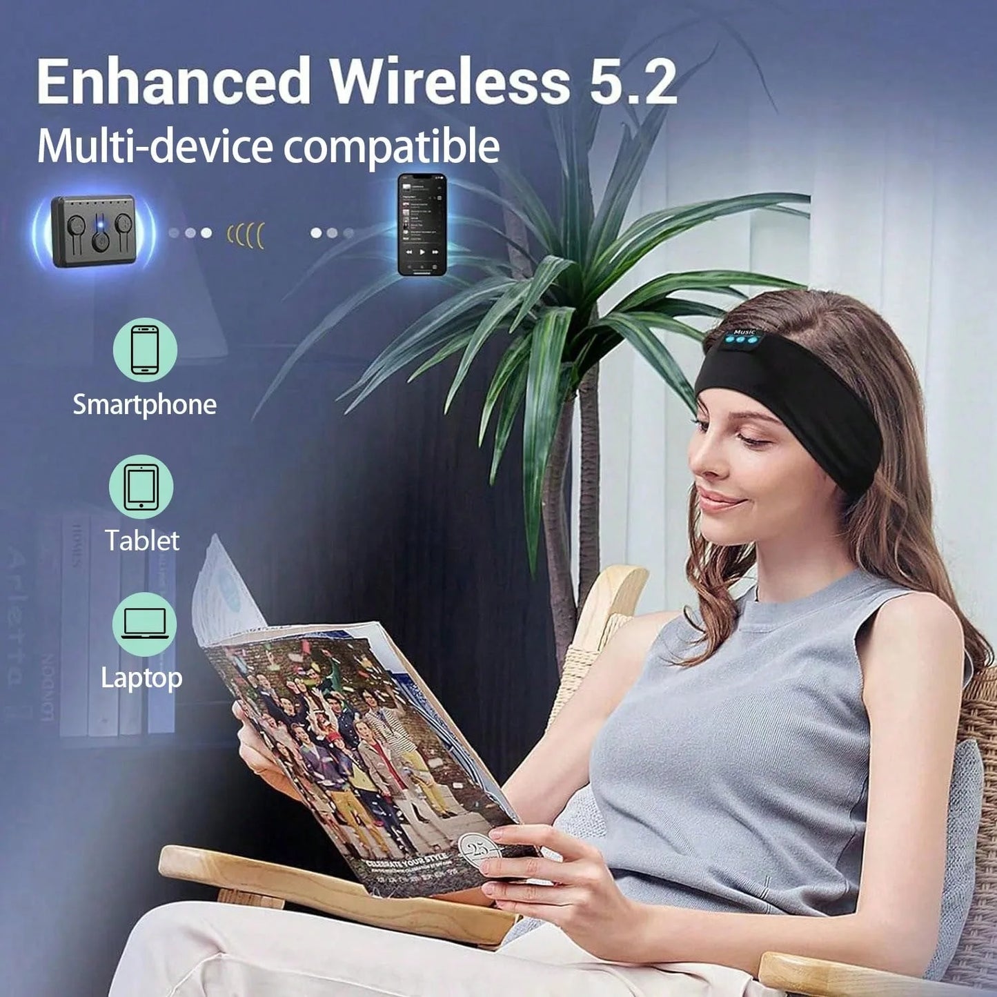 Bluetooth Sleep Headphones | Wireless Music Earbuds Eye Mask