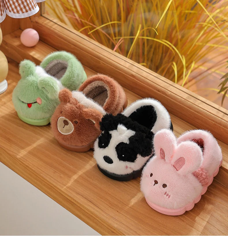 Unisex Cute Animal Plush Slippers | Cozy Memory Foam Slides