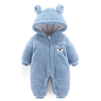 Cute Plush Bear Baby Romper | Warm Autumn Winter Jumpsuit
