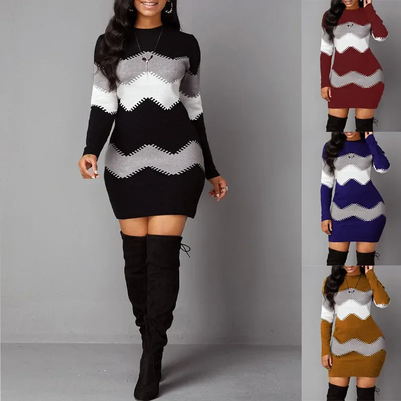Boho Vintage Striped Women's Dress | Elegant Casual Party Wear