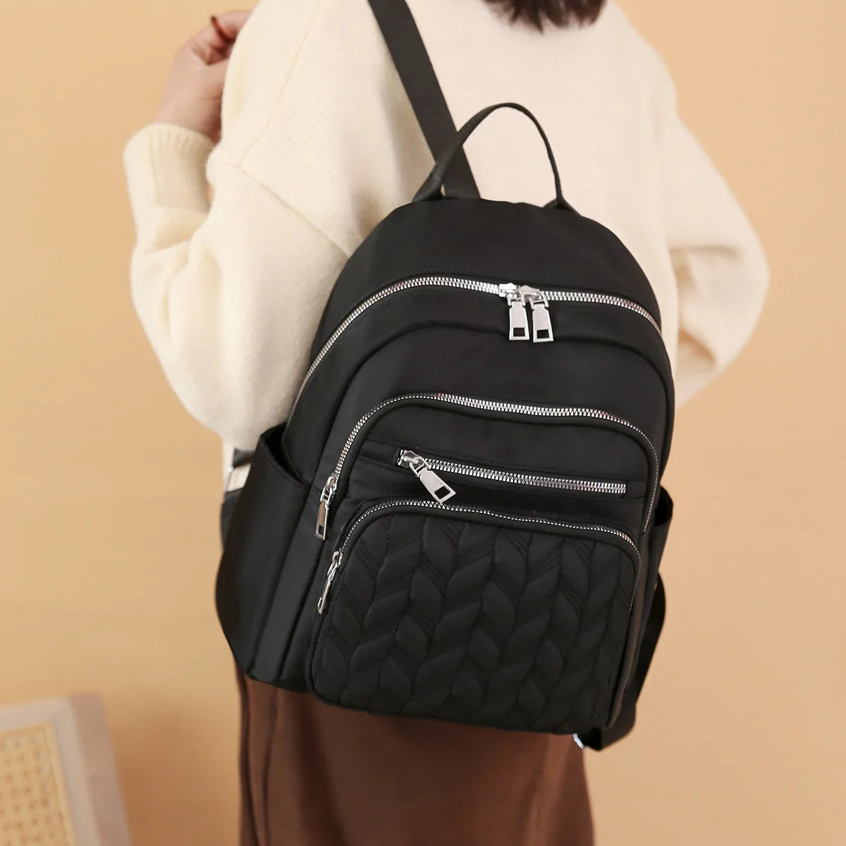 Casual Waterproof Women's Backpack | Large Capacity Oxford Rucksack