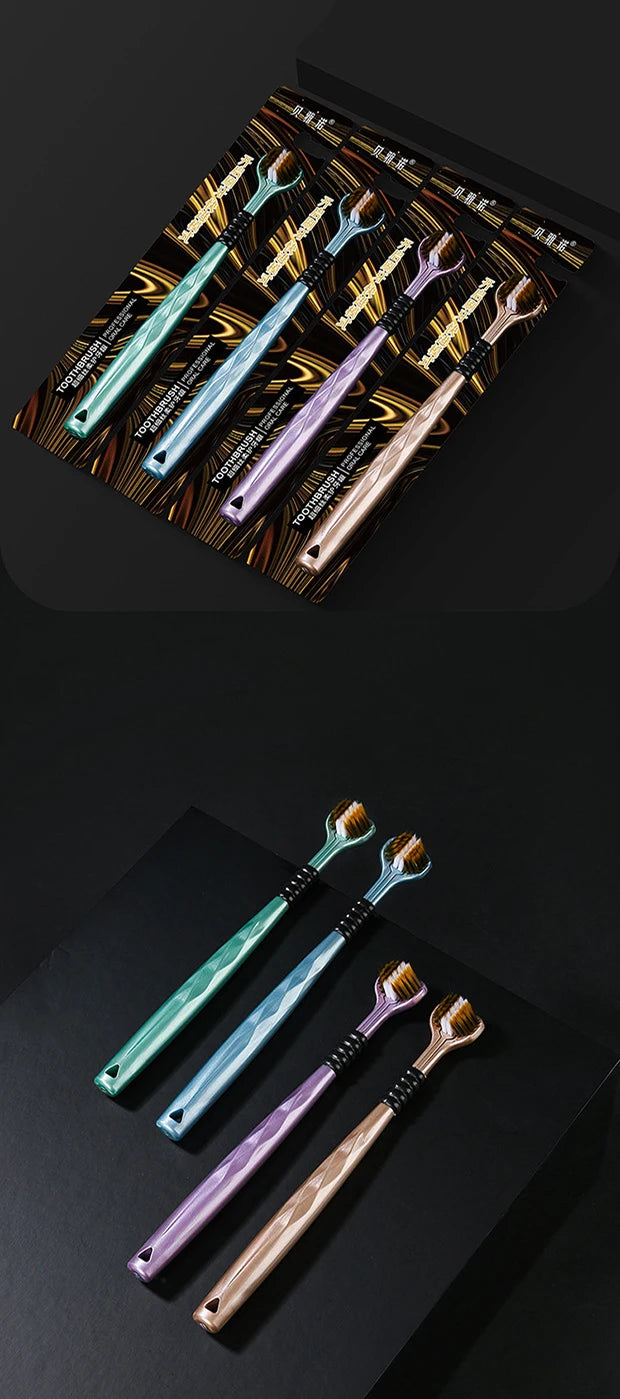 4PCS/2PCS/1PC - Three sided soft bristled toothbrush - Adult household cleaning and gingival protection advanced toothbrush