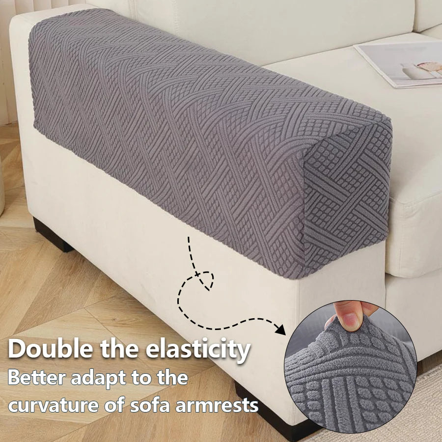 2pcs Anti-Slip Armchair Covers | Soft Jacquard Sofa Armrest Protector