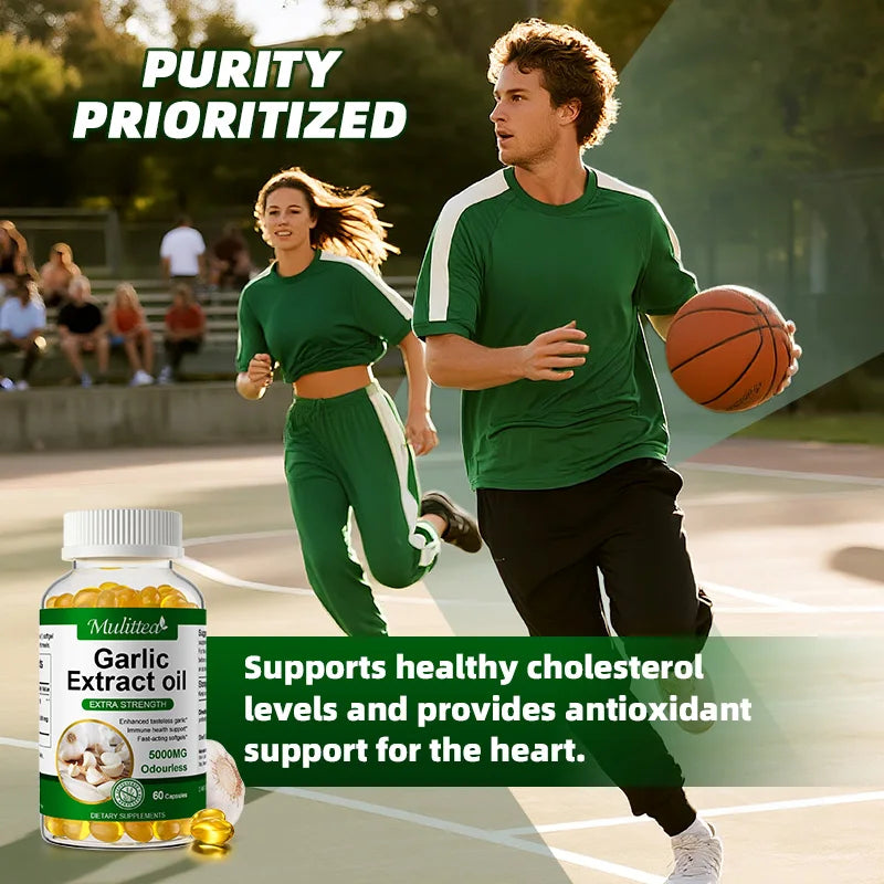 Organic Garlic Capsules for Cholesterol & Heart Health Support