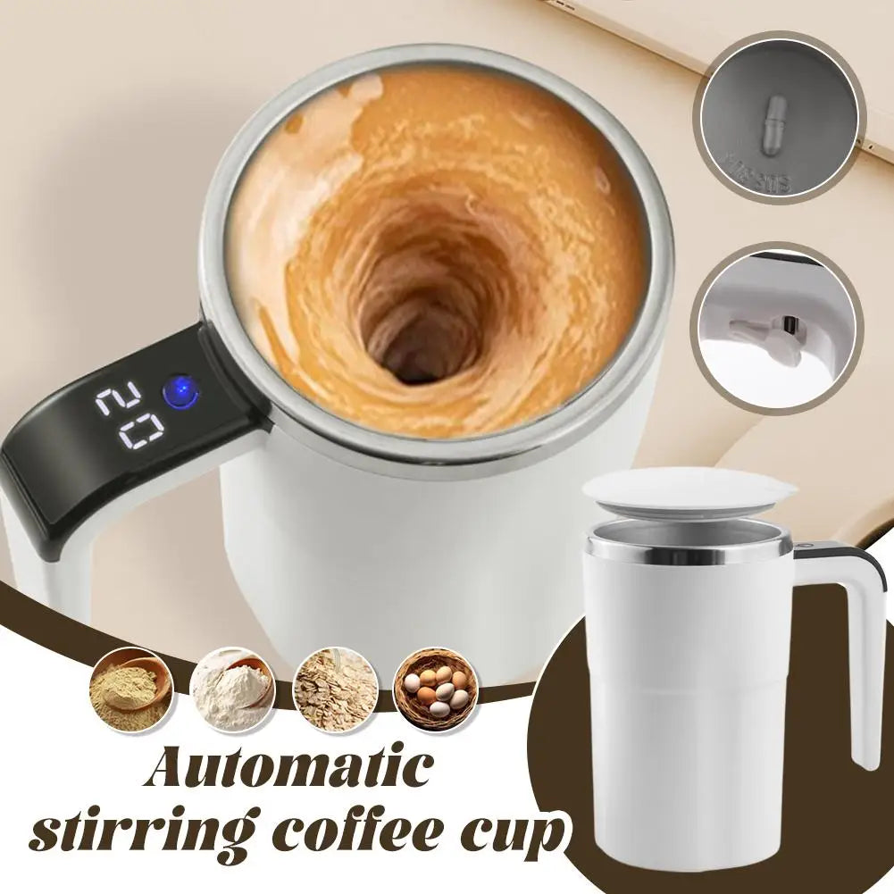 Stainless Steel Rechargeable Electric Stirring Cup | Portable Mixing Mug