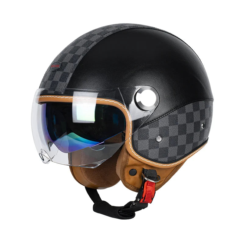 3/4 Open Face Motorcycle Helmet with Dual Sun Visor for All Riders