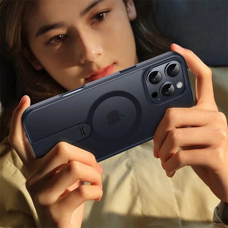360 Hidden Metal Stand Magnetic Case for iPhone | Ultimate Protection