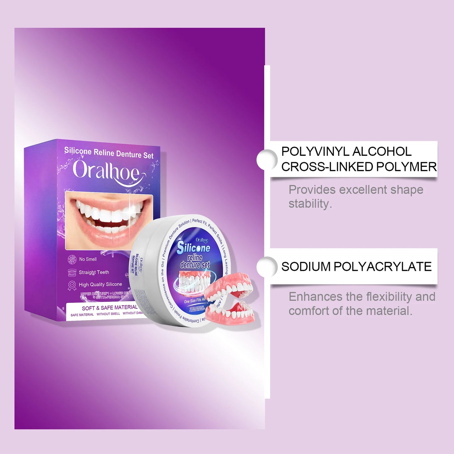 Silicone Denture Set for Temporary Orthodontic Care | Comfort & Hygiene