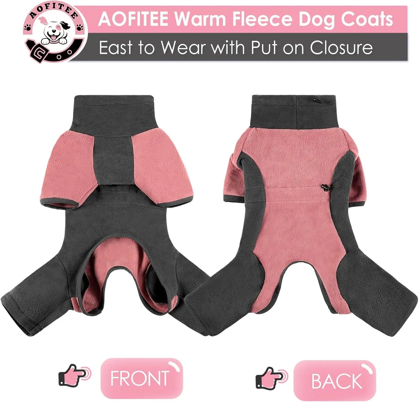 Dog Winter Coat | Warm Pullover Fleece Pajamas for Cold Weather