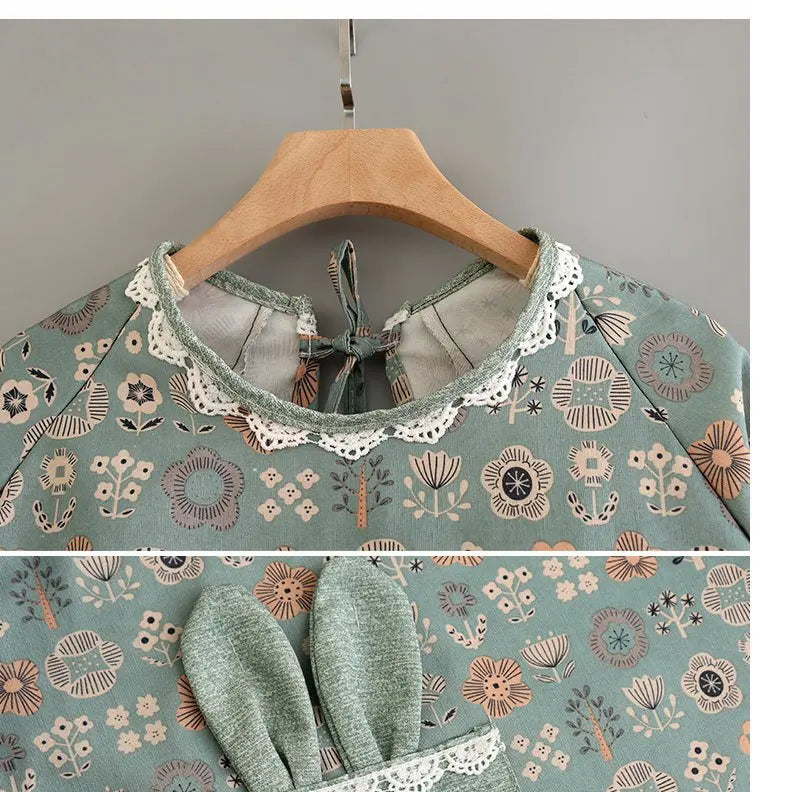 Flower Printed Kitchen Apron | Stylish Cooking Smock for Home