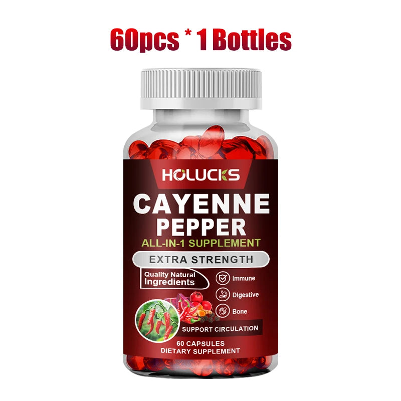 Natural Cayenne Pepper Capsules | Digestive Support & Metabolism Booster