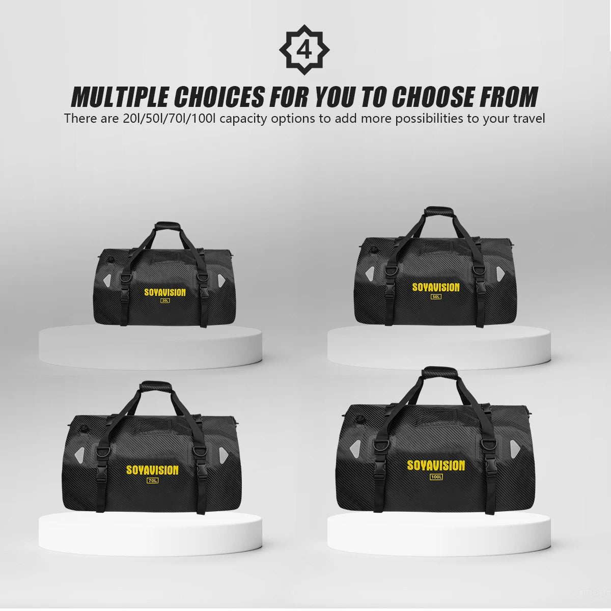 Waterproof Motorcycle Rear Seat Bag | Versatile Travel Duffel Bag