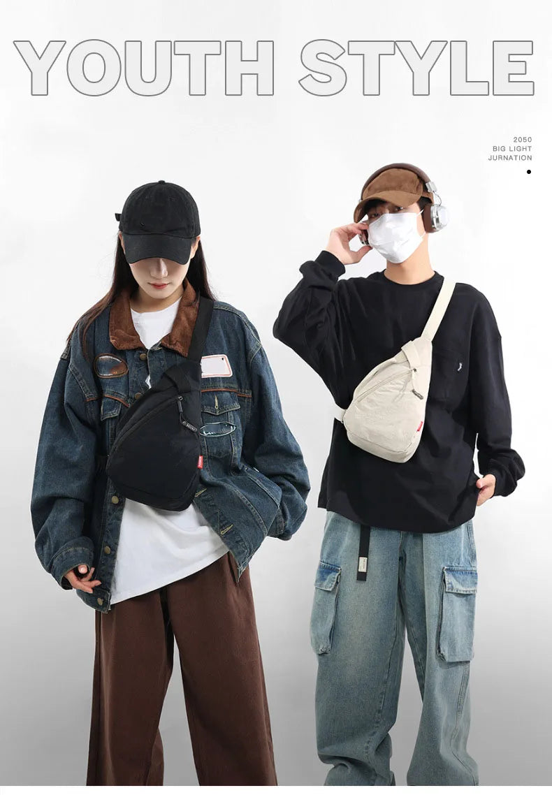 Versatile Nylon Zipper Waist Pack | Stylish Chest Bag for All