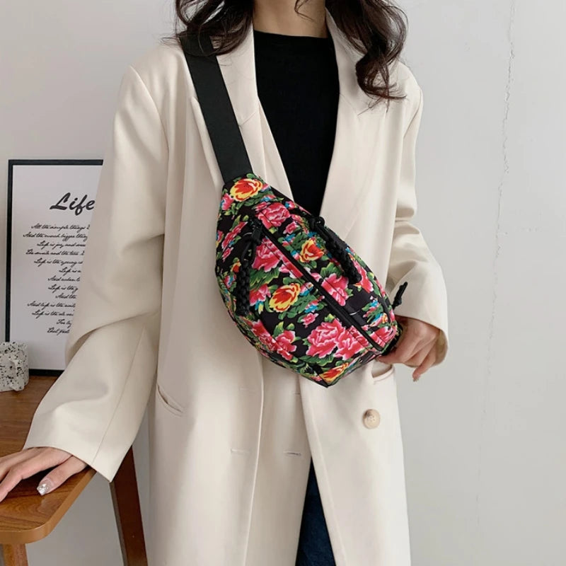 Stylish Floral Chest Bag | Unisex Crossbody Waist Bag for All