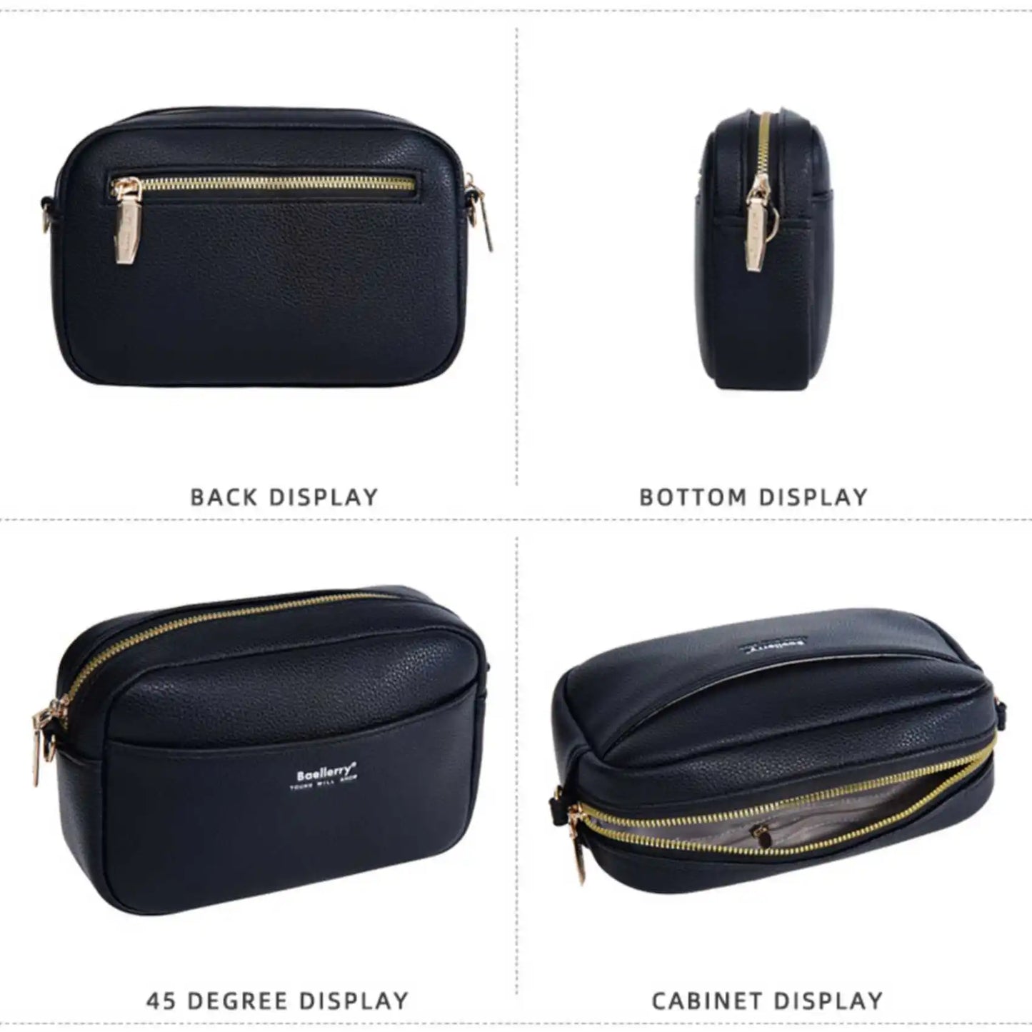 Elegante bolso de mano con cremallera de gran capacidad para mujer