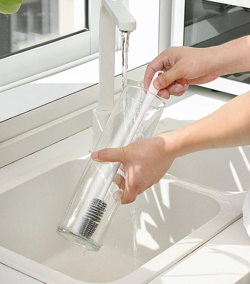 360° Rotating Silicone Baby Bottle Brush | Easy Cleaning Tool