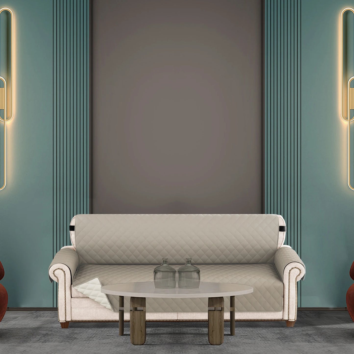 Waterproof Pet-Friendly Sofa Cover | Modern Diamond Pattern Slipcover