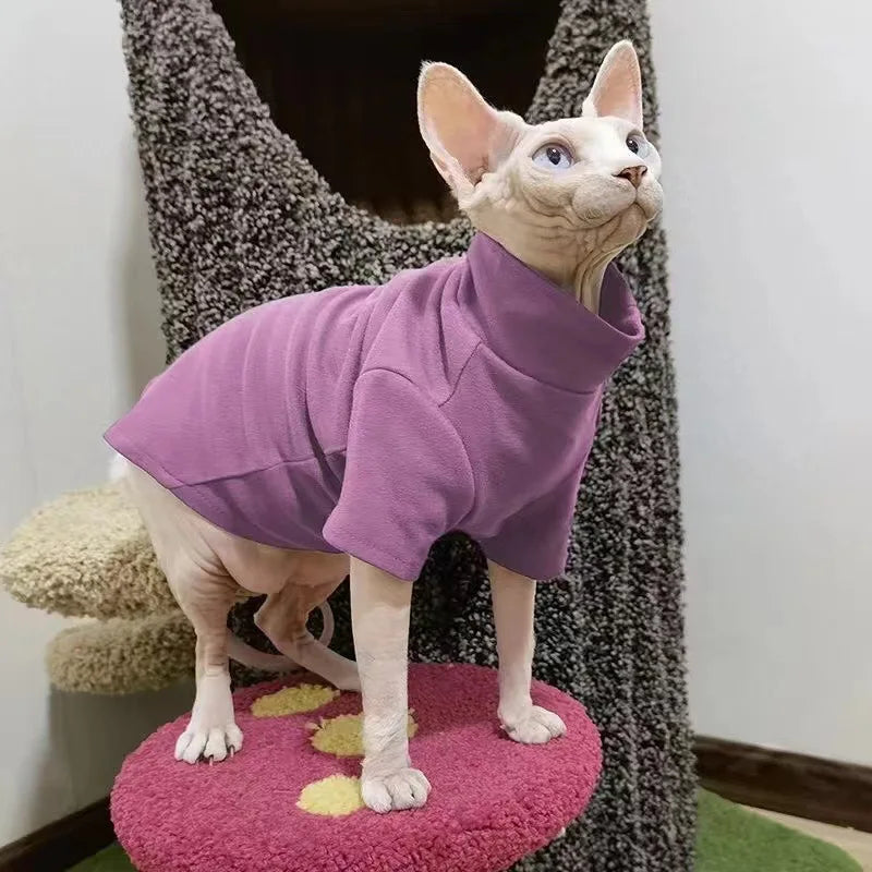 Ropa de algodón cómoda para gatos sin pelo y perros pequeños | Moda de invierno