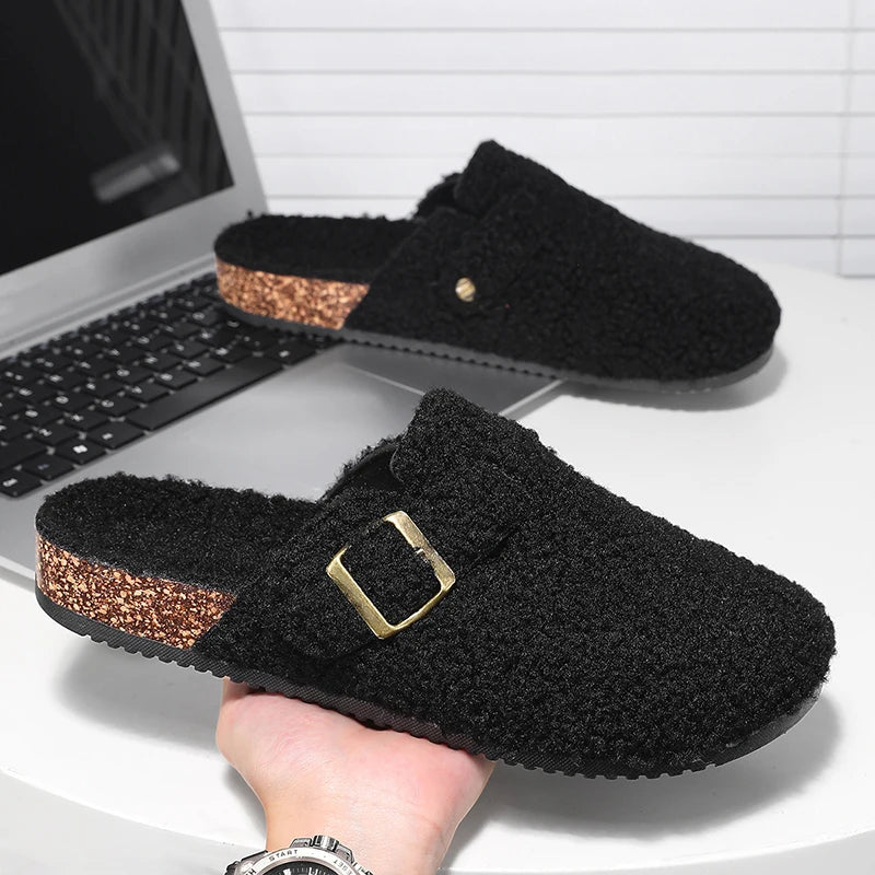 Cozy Unisex Plush Cotton Slippers | Non-Slip Winter House Shoes