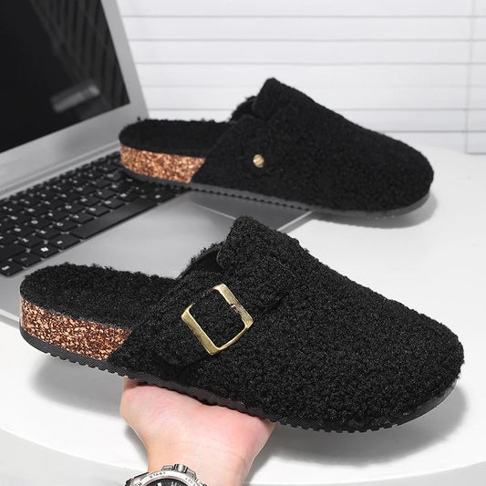 Pantuflas unisex de felpa de algodón cómodas | Zapatillas de casa de invierno antideslizantes