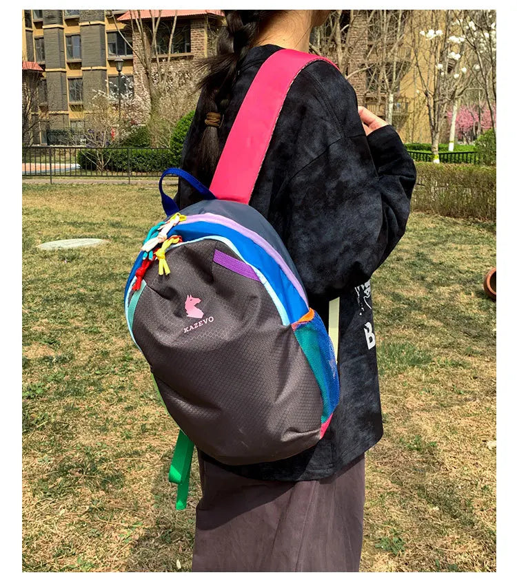 Dopamine backpack, contrasting colors, travel backpack, hiking, mountaineering, outdoor leisure, lightweight travel, study bag