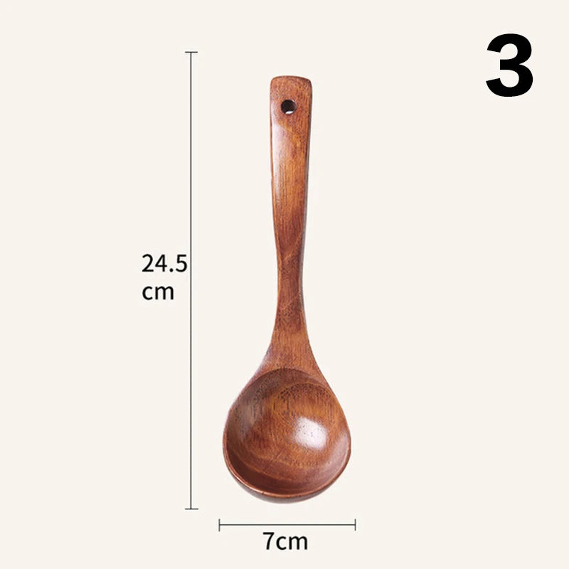 Long Handle Wooden Soup Spoon | Premium Kitchen Utensil