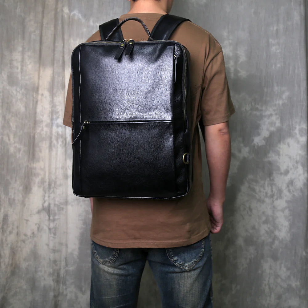 Vintage Leather Men's Backpack | Large Capacity Casual Laptop Bag