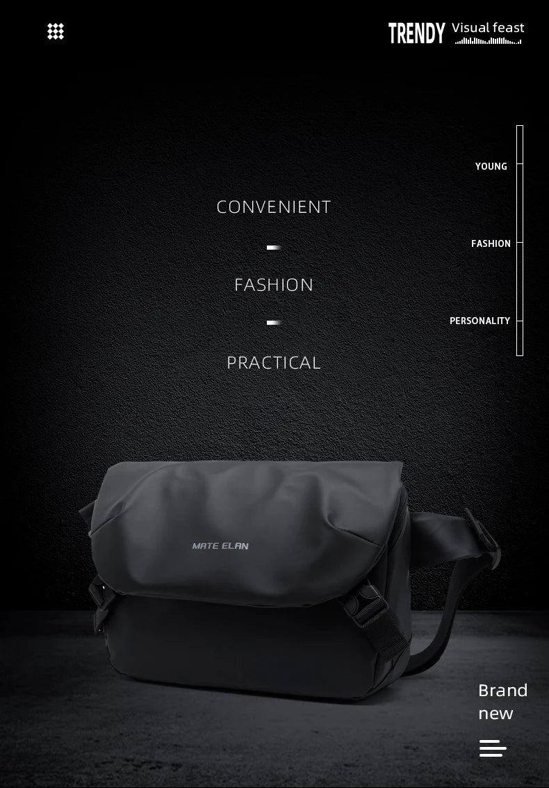 Waterproof Minimalist Men's Crossbody Messenger Bag for Travel