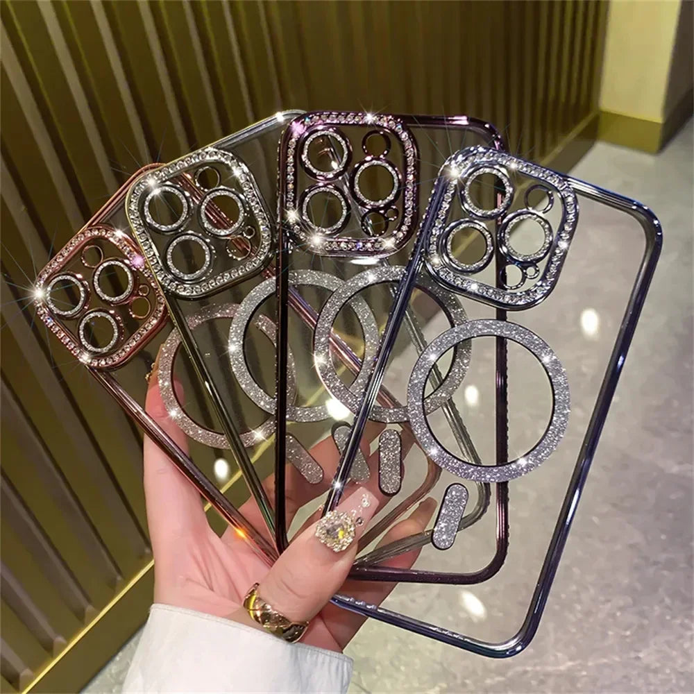 Sparkling Glitter Diamond Transparent Case for iPhone Models