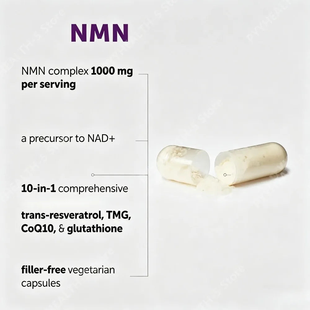 10-in-1 NMN Complex with Resveratrol & CoQ10 | 120 Veg Capsules
