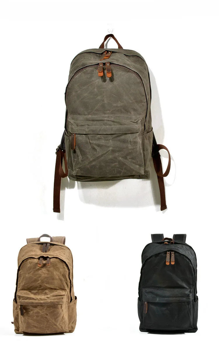 Waterproof Oil Wax Canvas Daypack | Versatile Unisex Rucksack