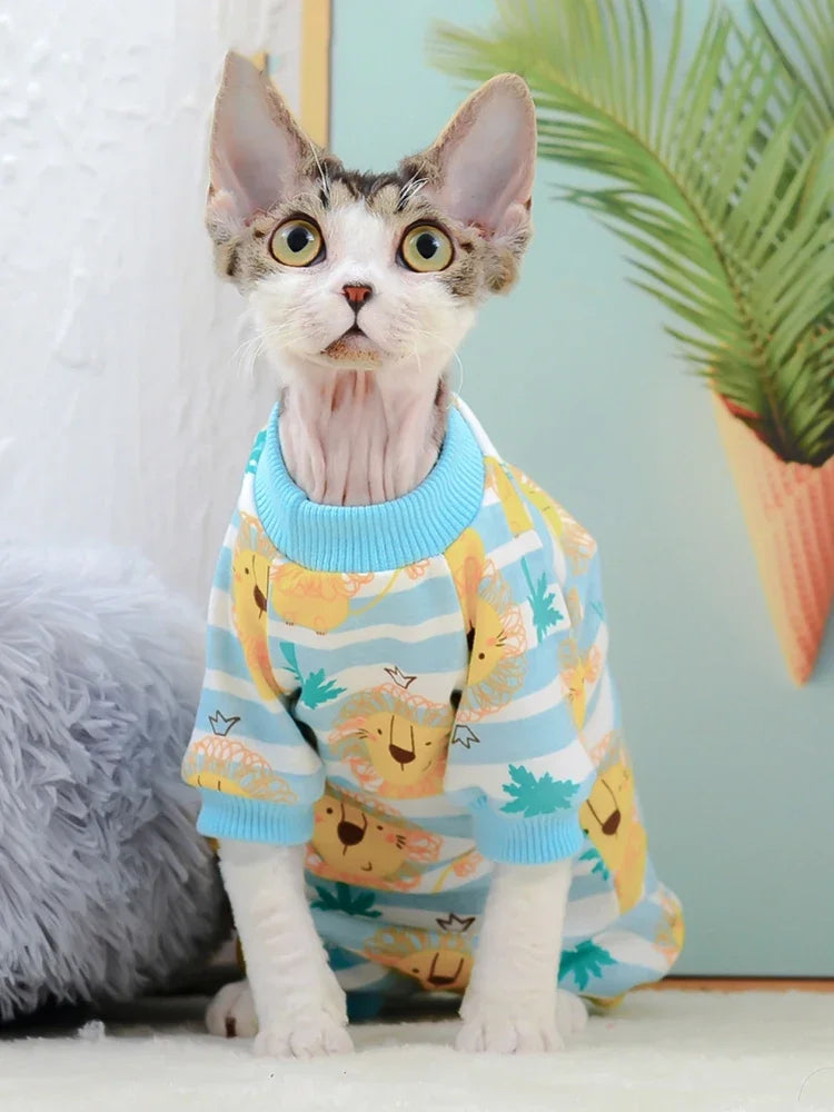 Mono de algodón para gatos | Sudaderas con capucha elegantes y cálidas para gatos