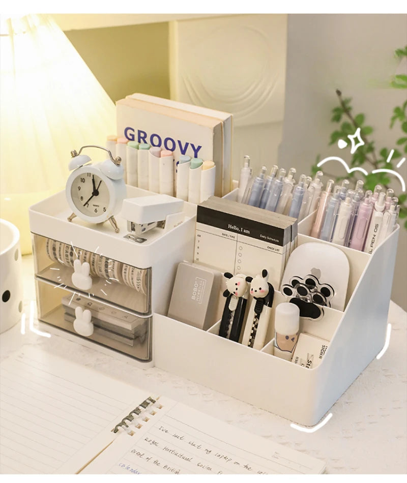 Clear Desktop Cosmetics Storage Box | Stylish Organizer & Rack