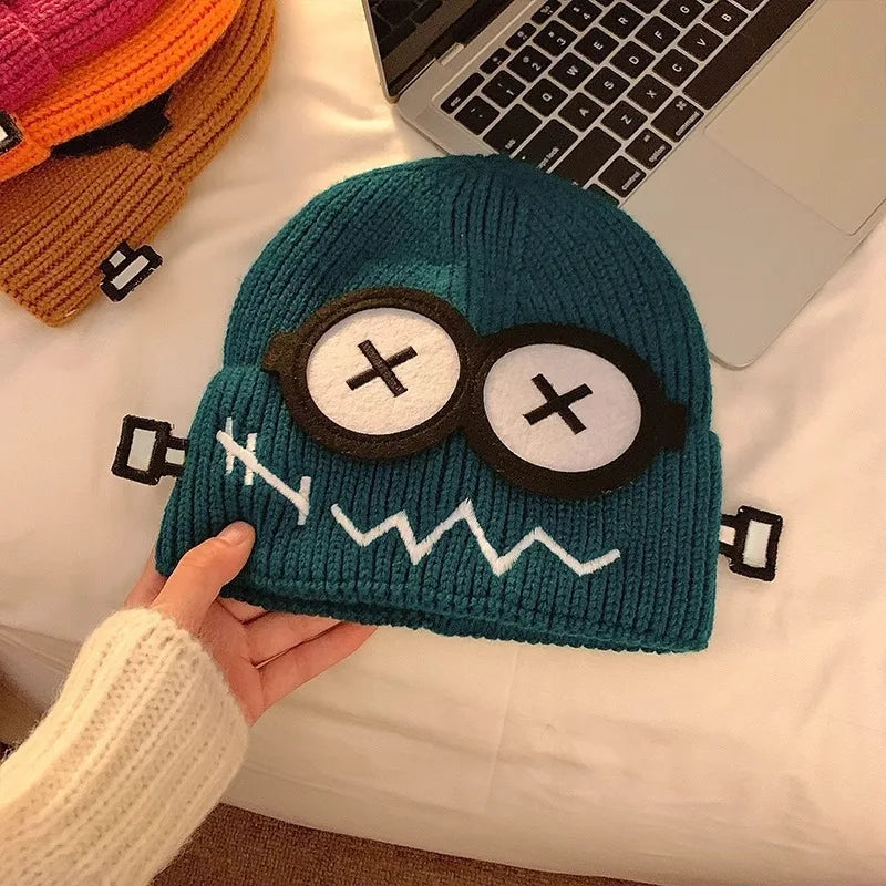 Funny Cute Cartoon Knitted Wool Hat for Women | Cozy Winter Beanie