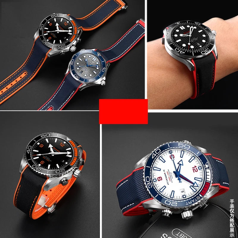 Versatile Nylon Rubber Watchband | Durable Comfort Strap