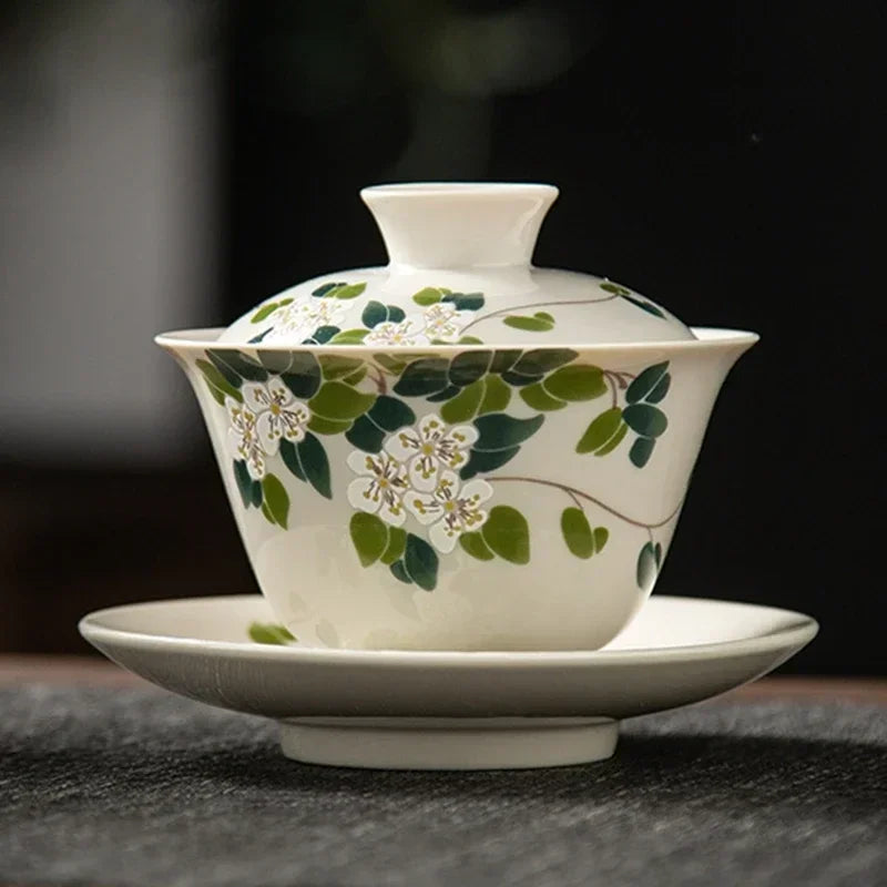 Elegante Gaiwan de Cerámica Gris | Juego de Té Kung Fu Perfecto