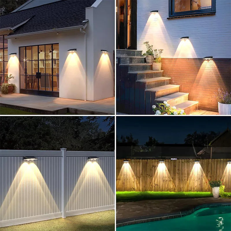 Stylish Solar Powered LED Fence Lights | Waterproof Outdoor Decor