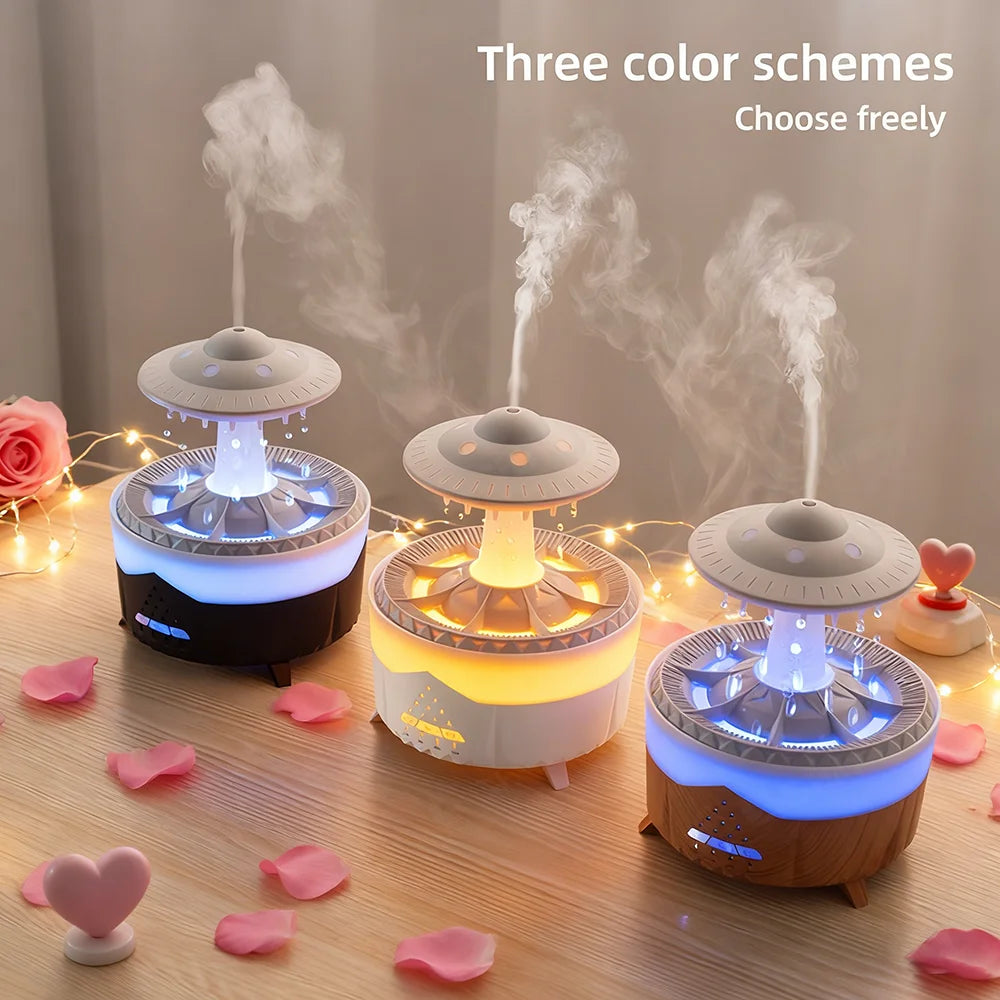 Simulated Raindrop Air Humidifier | Essential Oil Diffuser with Lights